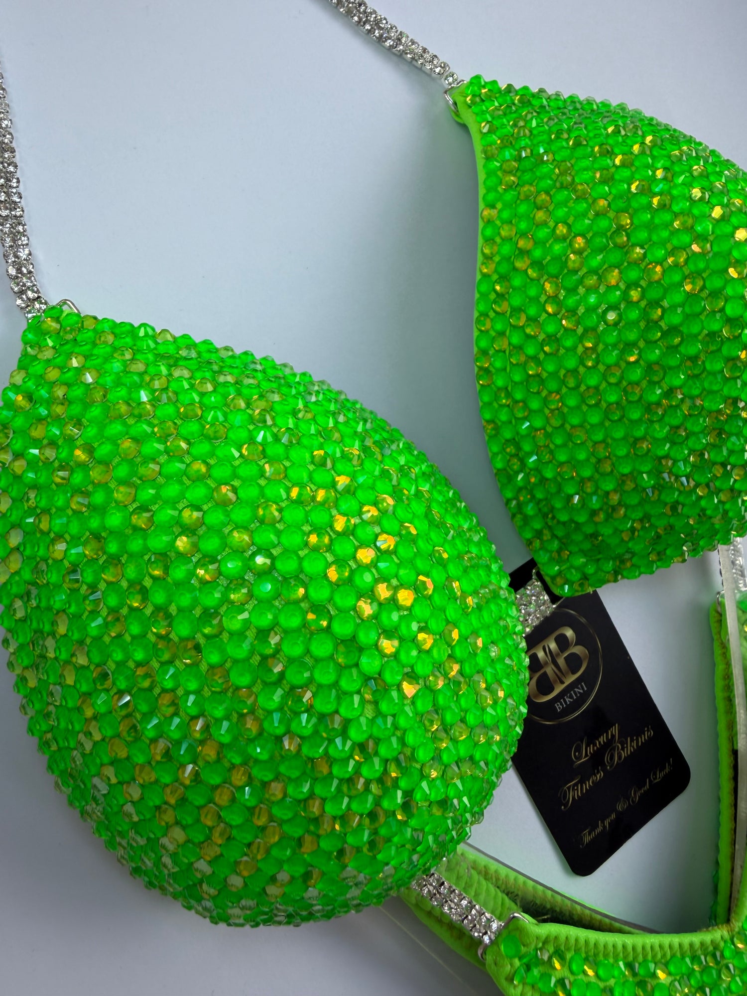 Neon Apple Green triangle bikini - C bra cup (no. 264) - ready to buy