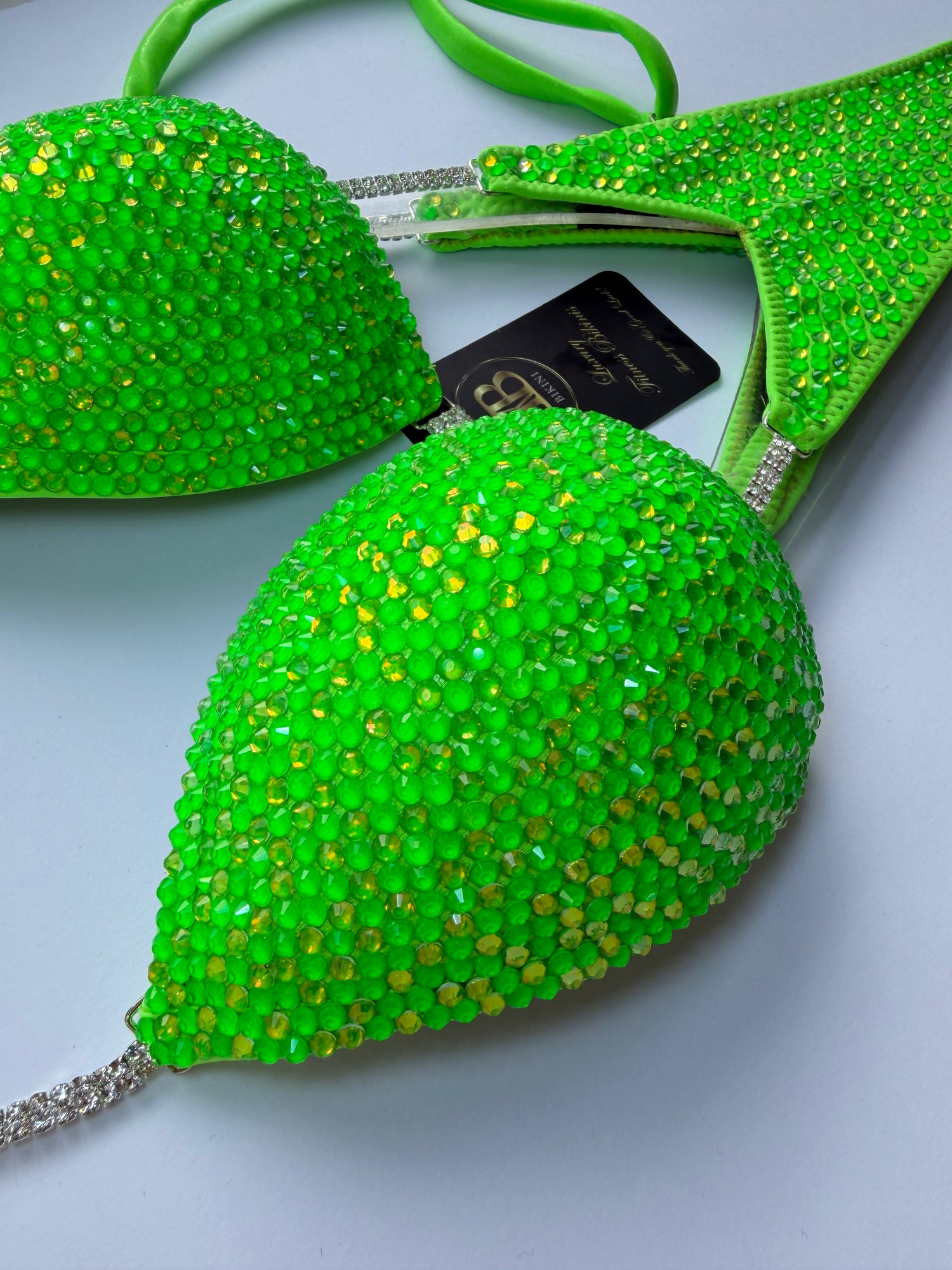 Neon Apple Green triangle bikini - C bra cup (no. 264) - ready to buy