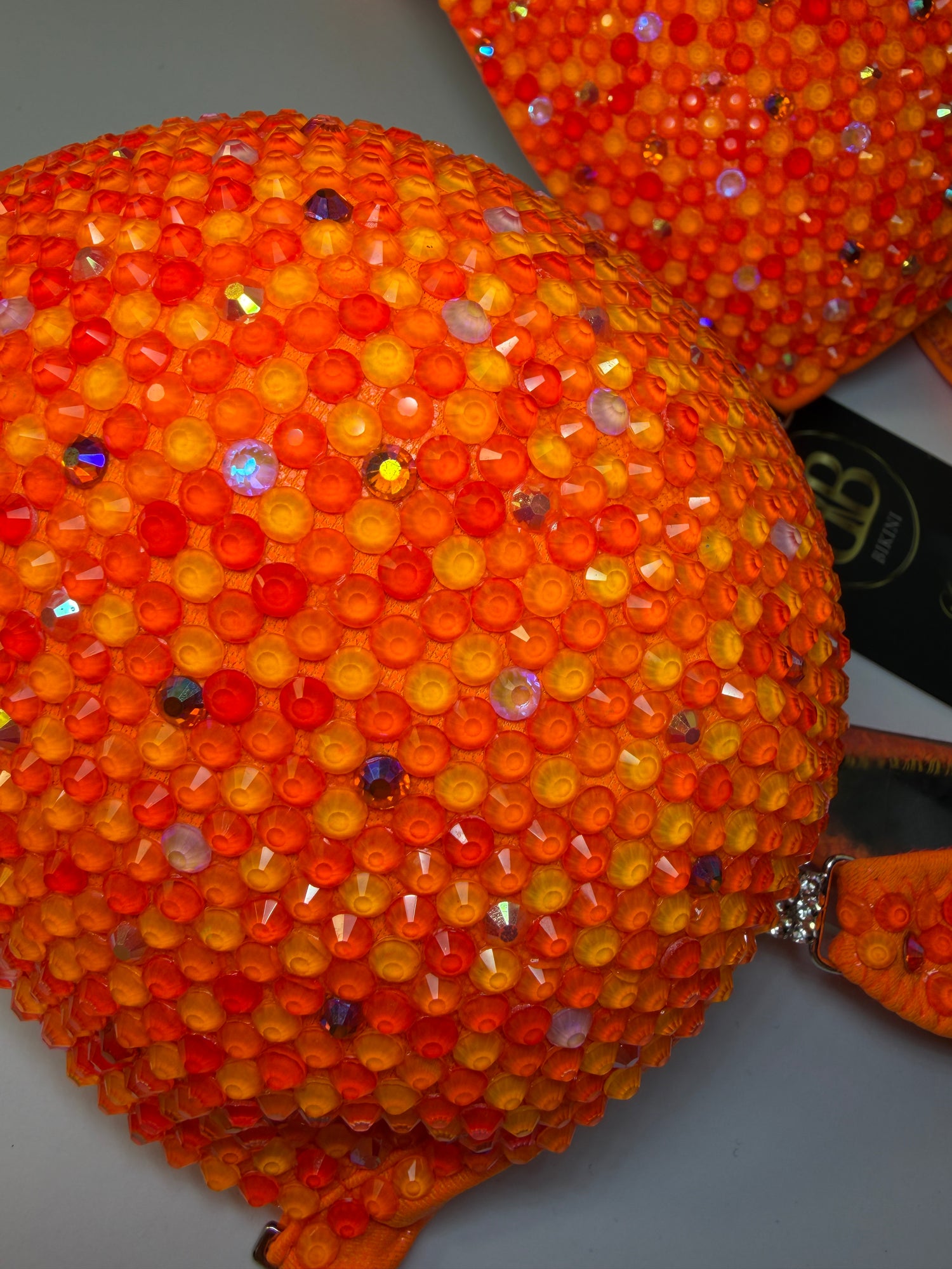 Neon orange triangle bikini  - DD/E bra cup (no. 268) - ready to buy