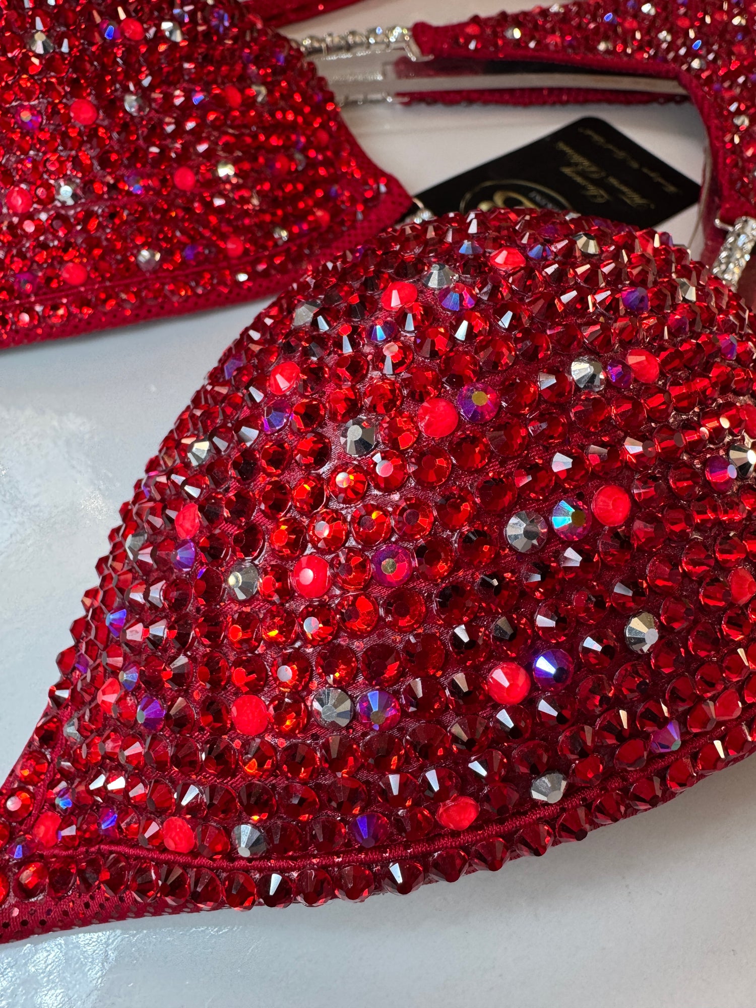 Brand new red with silver and neon pink dust NPC style bikini - C cup