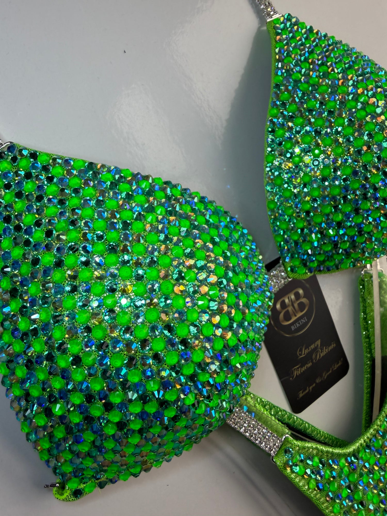 Neon Granny Apple Green triangle bikini - C bra cup (no. 265) - ready to buy