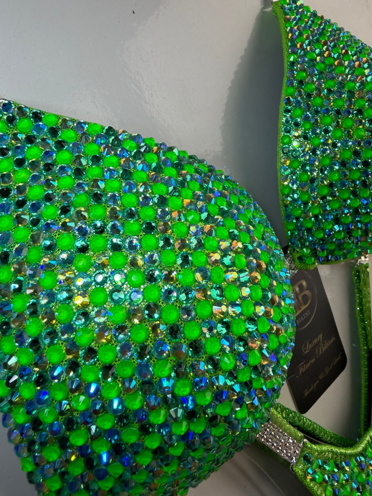 Neon Granny Apple Green triangle bikini - C bra cup (no. 265) - ready to buy