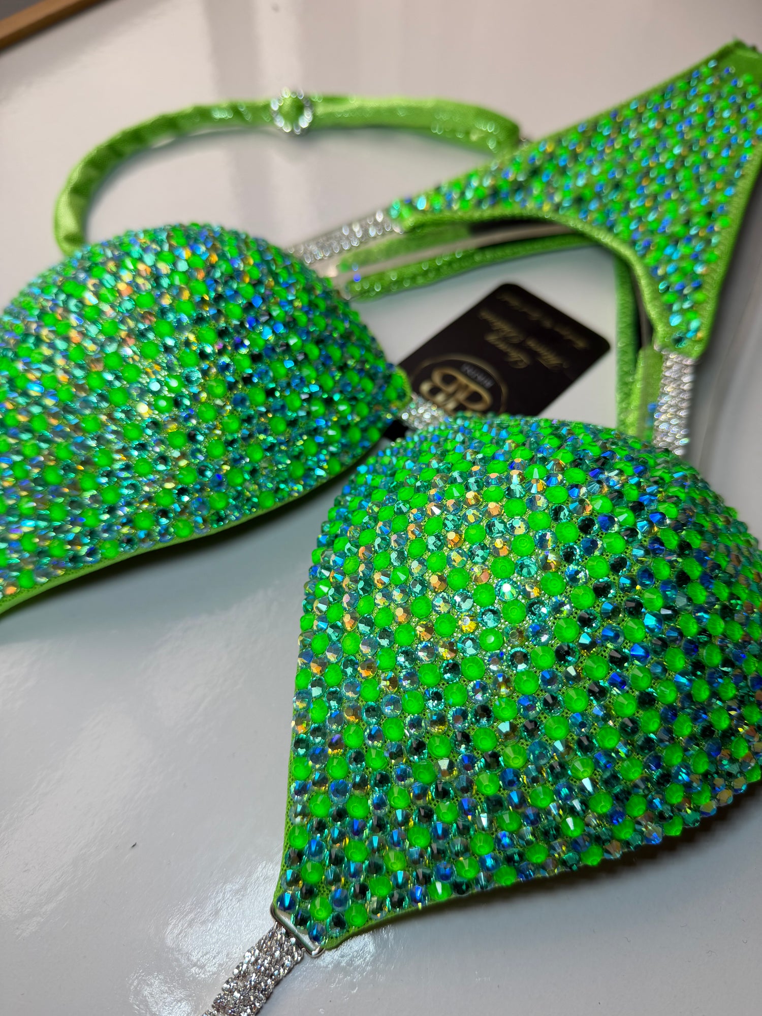 Neon Granny Apple Green triangle bikini - C bra cup (no. 265) - ready to buy