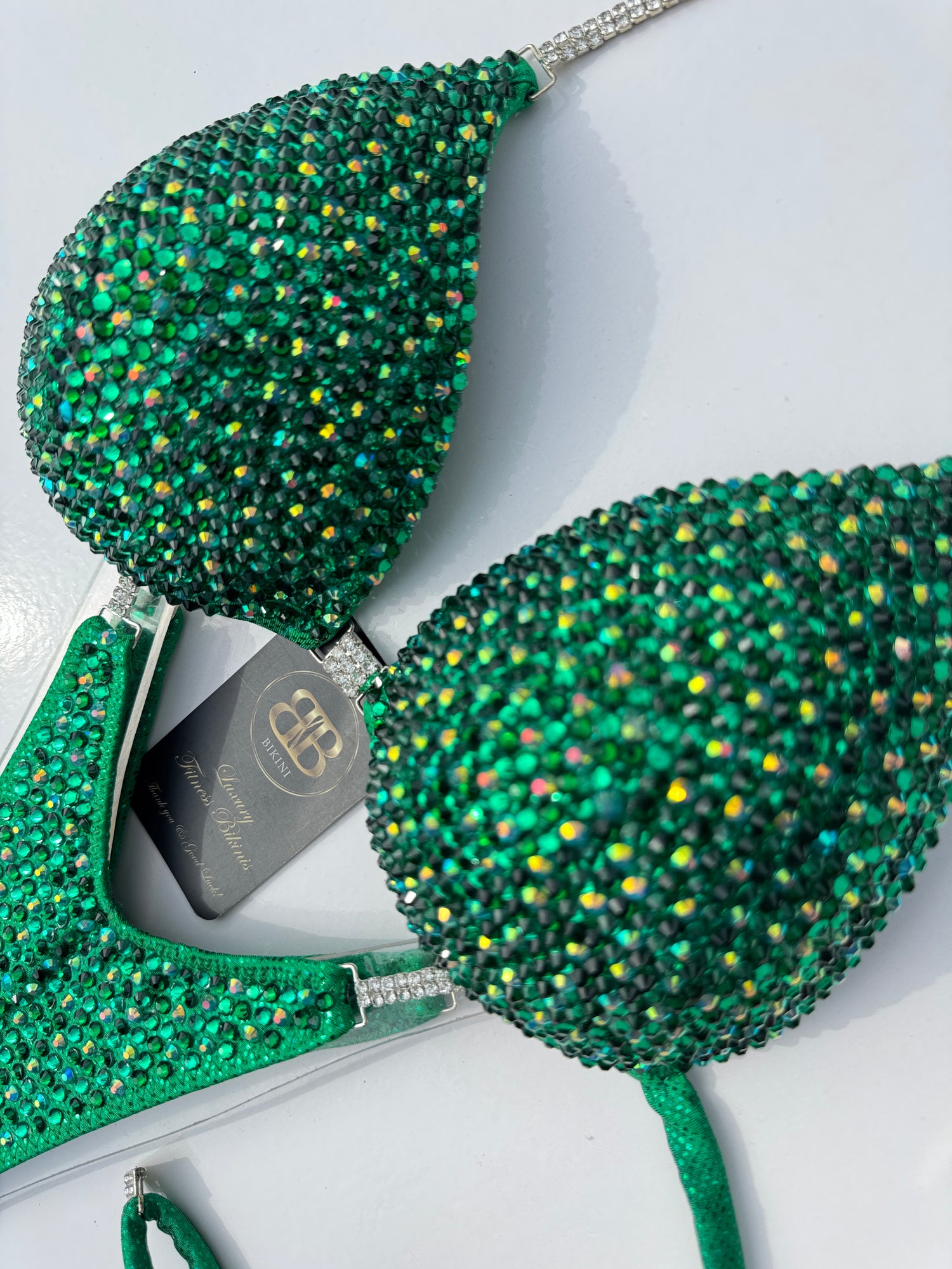 Emerald green mix triangle NPC style competition bikini - C cup