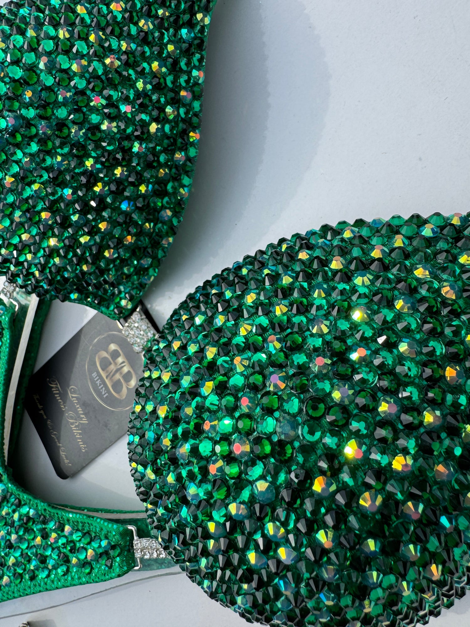 Emerald green mix triangle NPC style competition bikini - C cup