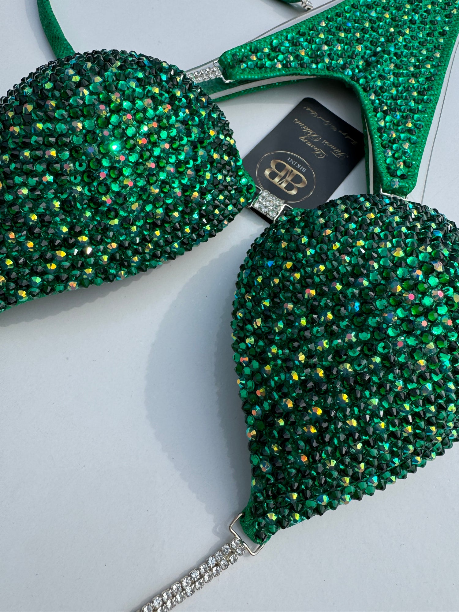 Emerald green mix triangle NPC style competition bikini - C cup
