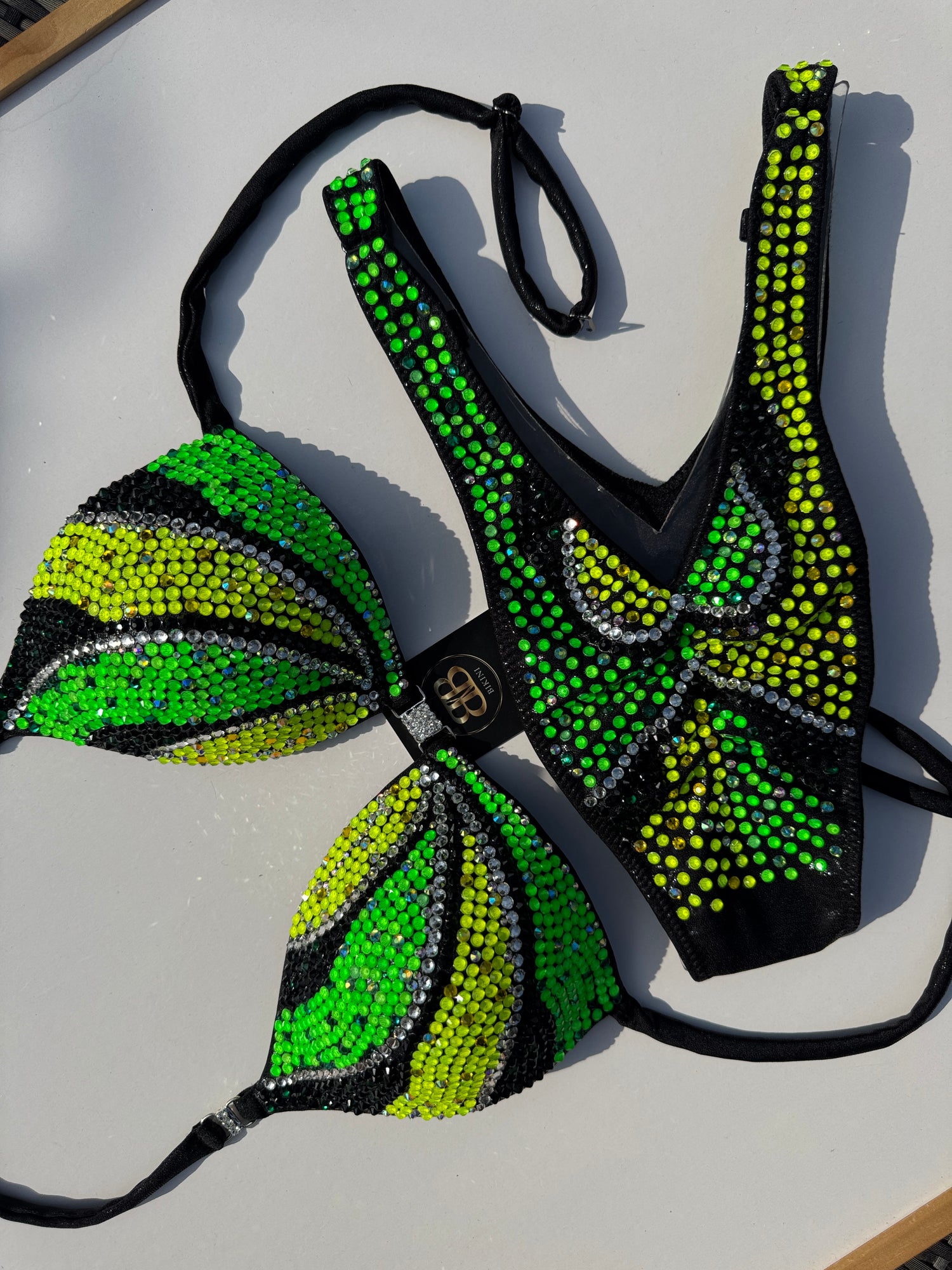 Brand new neon green, neon yellow ombre figure suit - C cup