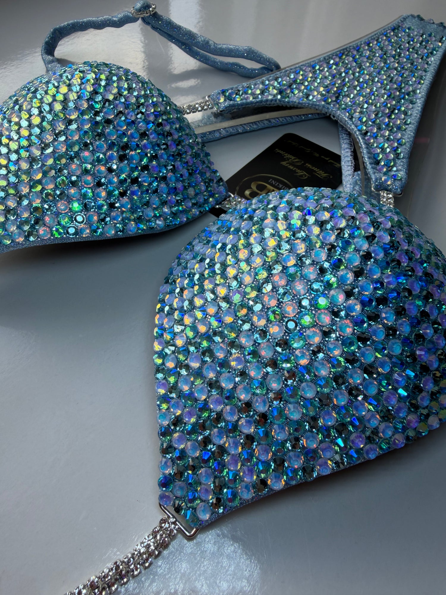 Frozen light blue triangle bikini - A/B bra cup (no. 263) - ready to buy