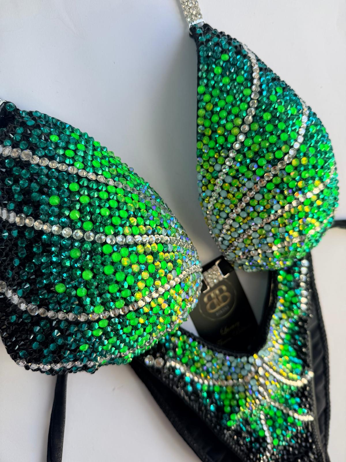 Neon green ombre -  Figure Suit C/D bra cup