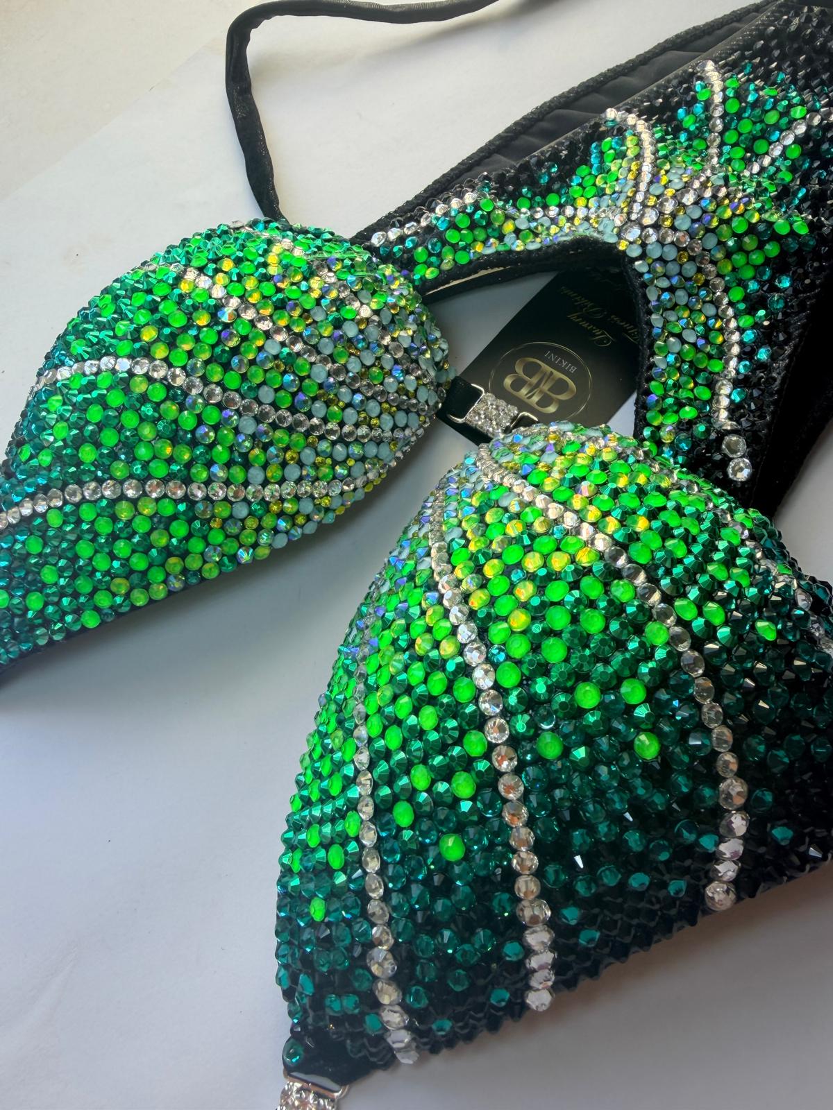 Neon green ombre -  Figure Suit C/D bra cup