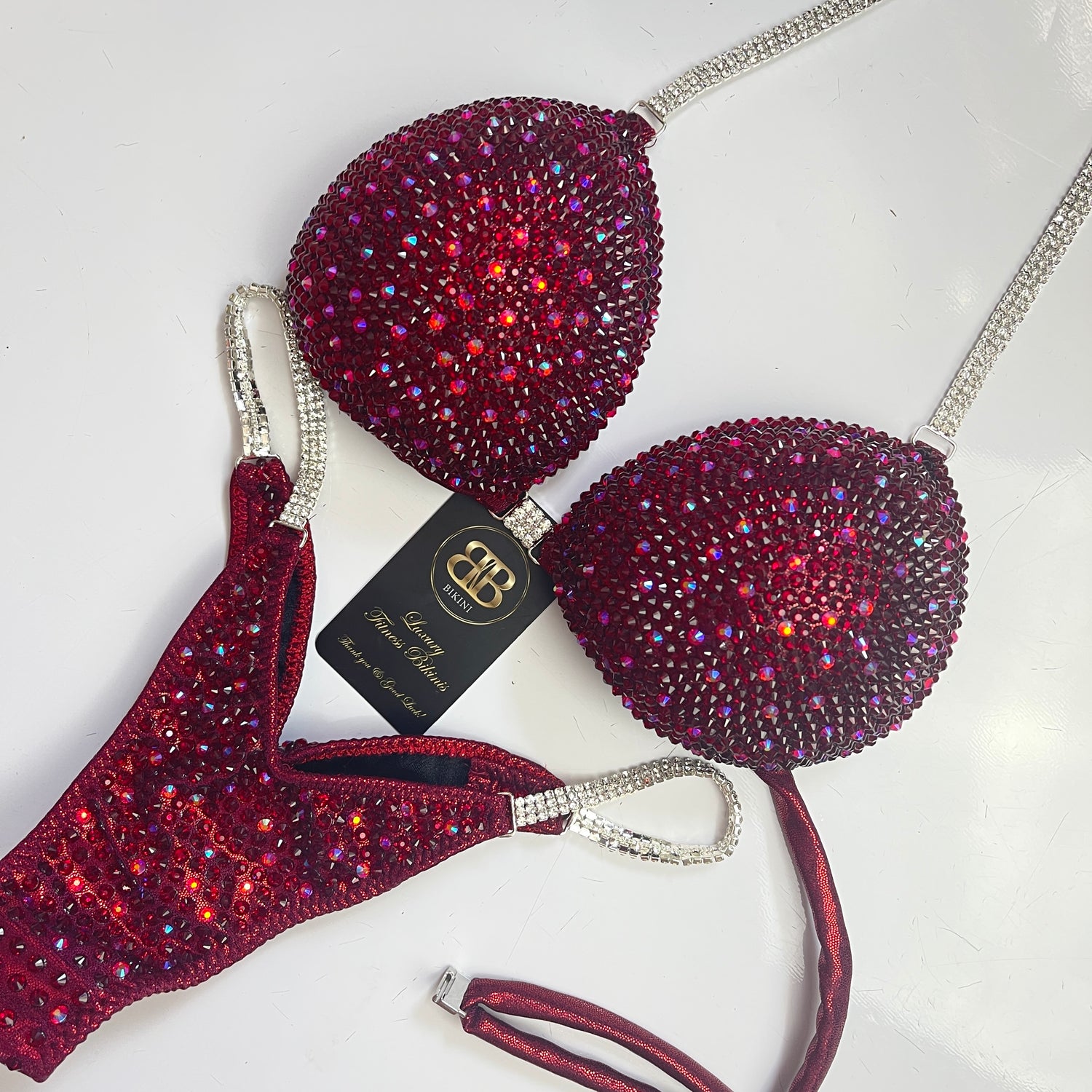 Rental - Dark Red Wine Triangle ( NPC) competition bikini C cup