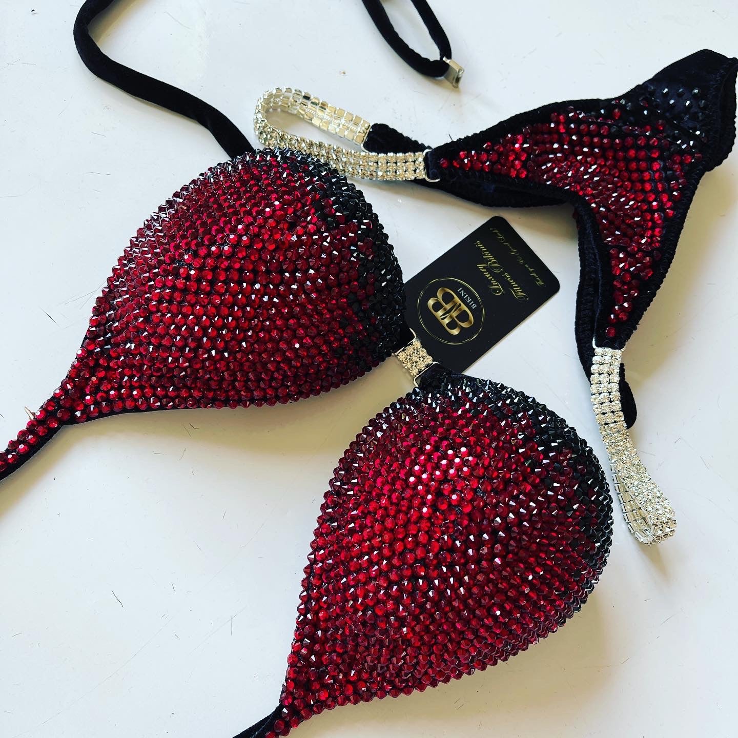 Black  & Red  Ombre Bikini Suit (601)