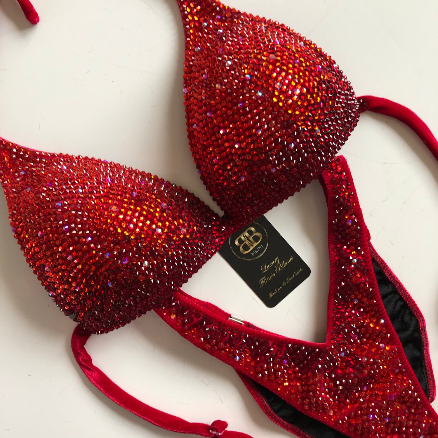 Red ombré bodyfitness Competition Suit (443)