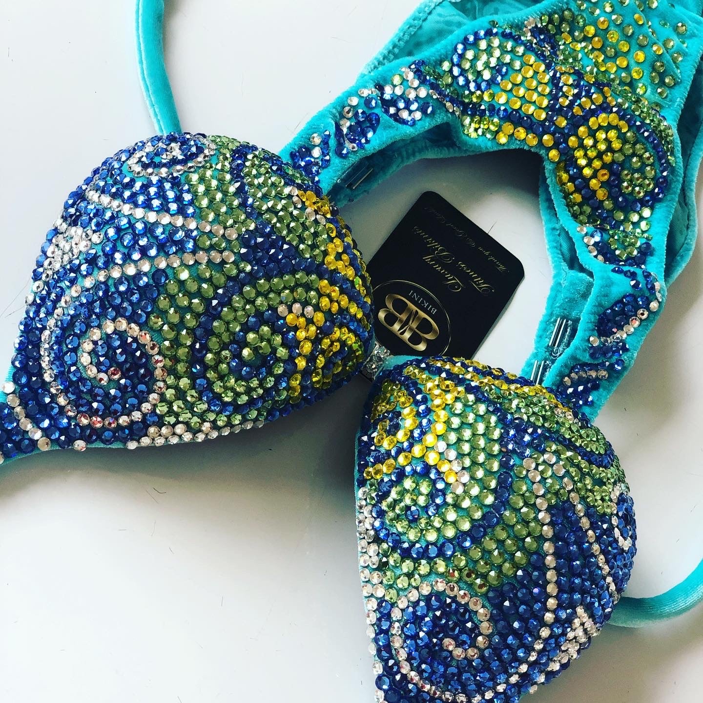 Turquoise Bodyfitness Competition Suit  (445)