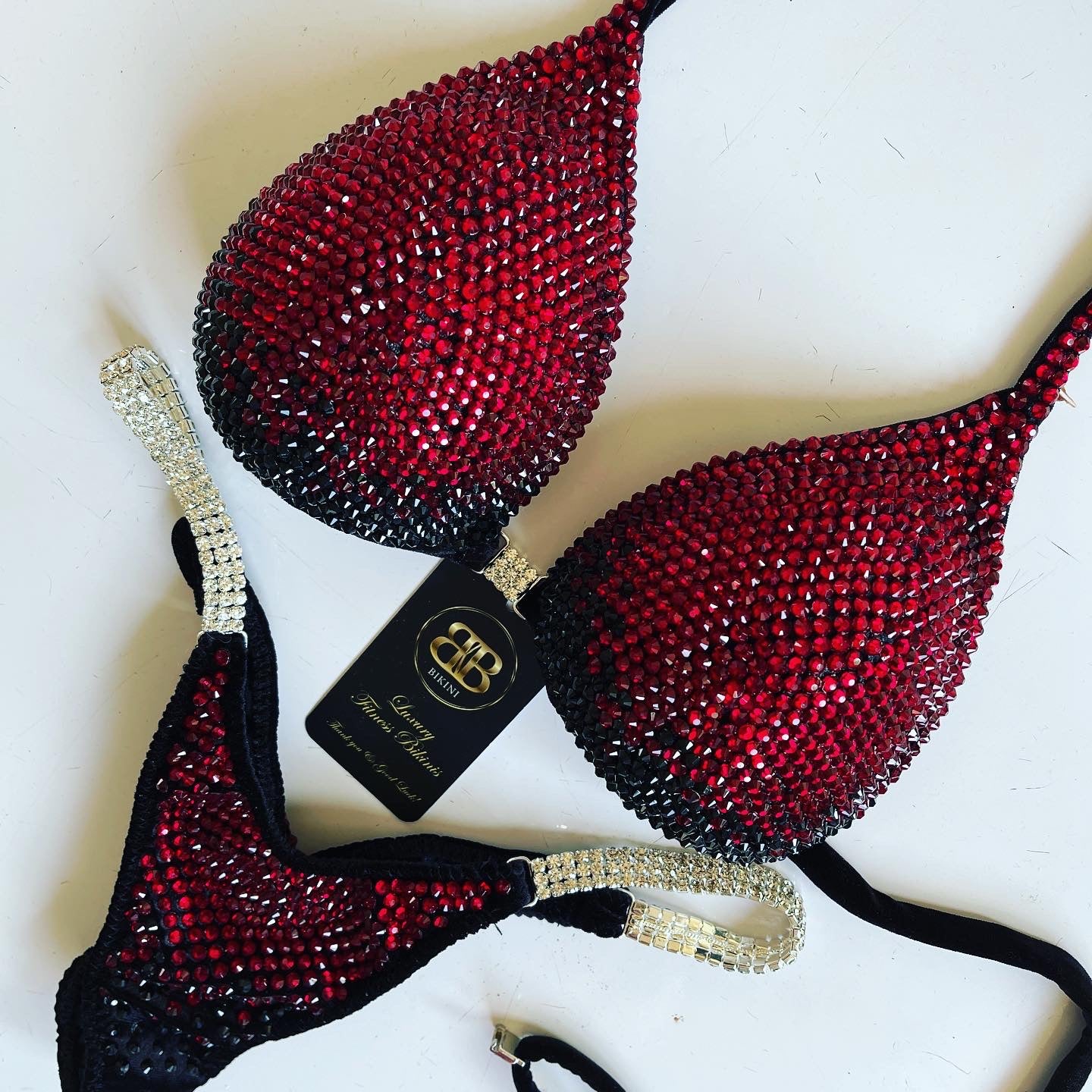 Black  & Red  Ombre Bikini Suit (601)