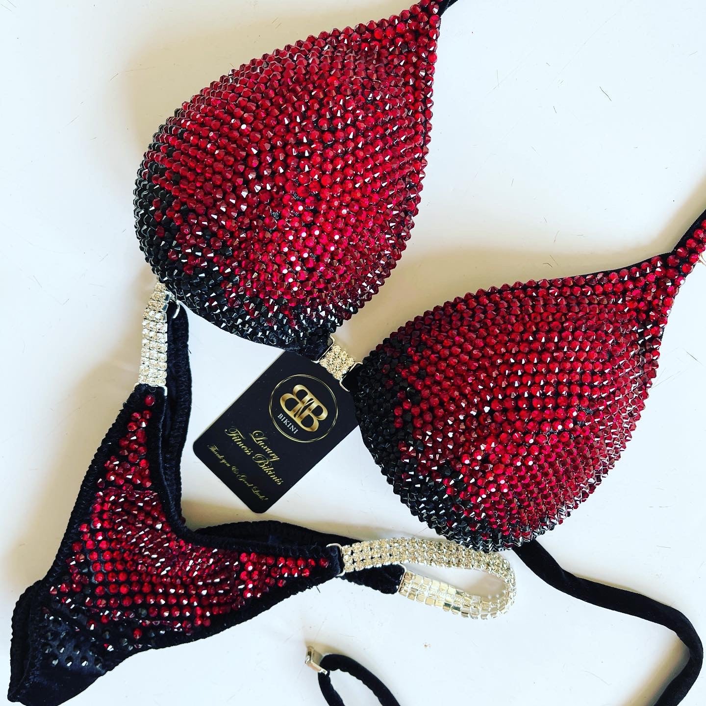 Black  & Red  Ombre Bikini Suit (601)