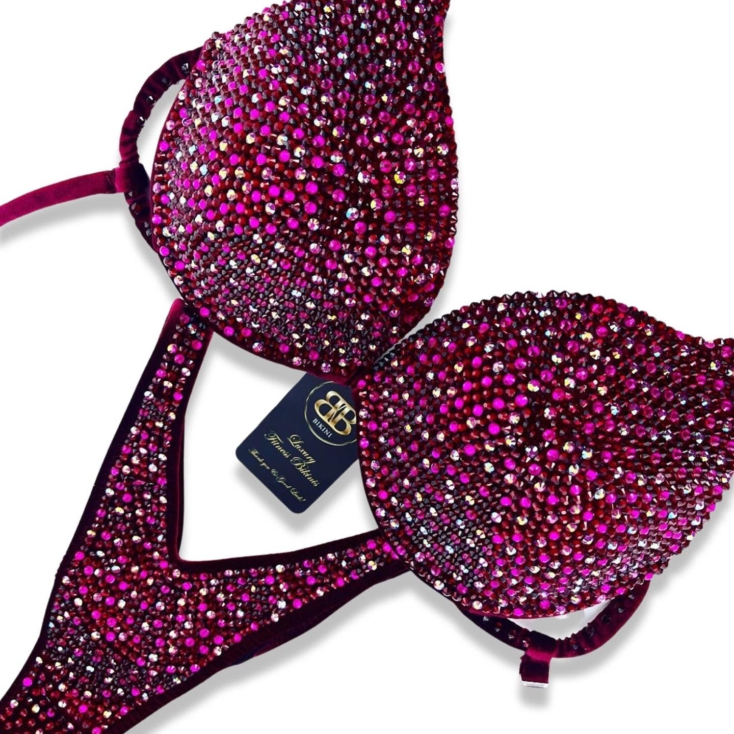 Rental Fuchsia , burgundy red underwired style bikini - D cup