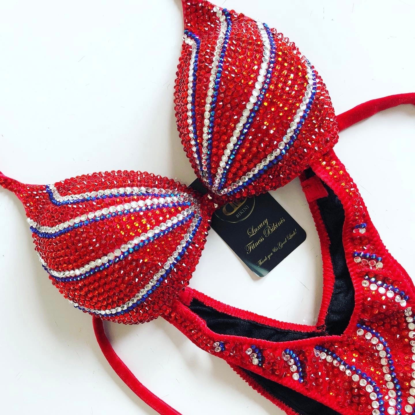 Red Bodyfitness Competition Suit with lines (444)