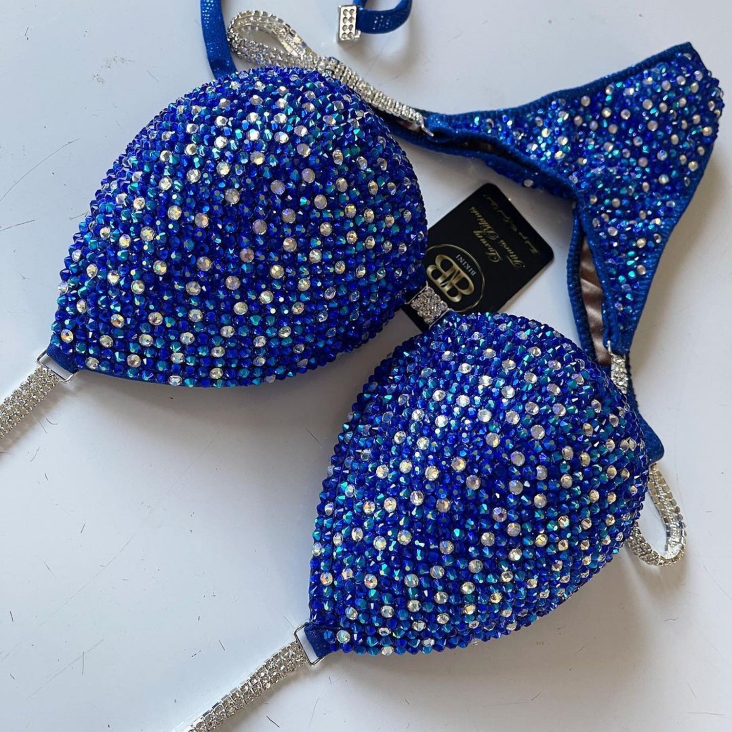 Chelsea Blue Triangle ( NPC) competition bikini C cup - (£100 refundable deposit included)
